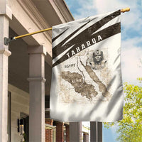 Taharqa Garden Flag with Ancient Map Illustration, King of Two Lands Title and Kush Egypt Temple - Wonder Print Shop