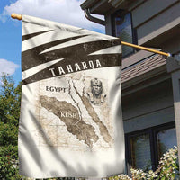 Taharqa Garden Flag with Ancient Map Illustration, King of Two Lands Title and Kush Egypt Temple - Wonder Print Shop