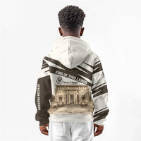 Taharqa Kid Hoodie with Ancient Map Illustration, King of Two Lands Title and Kush Egypt Temple - Wonder Print Shop