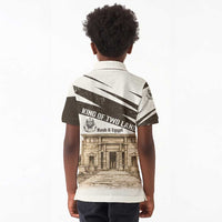 Taharqa Kid Polo Shirt with Ancient Map Illustration, King of Two Lands Title and Kush Egypt Temple - Wonder Print Shop