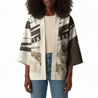 Taharqa Kimono with Ancient Map Illustration, King of Two Lands Title and Kush Egypt Temple - Wonder Print Shop
