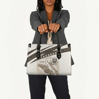 Taharqa Leather Bag with Ancient Map Illustration, King of Two Lands Title and Kush Egypt Temple - Wonder Print Shop