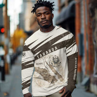 Taharqa Long Sleeve Shirt with Ancient Map Illustration, King of Two Lands Title and Kush Egypt Temple - Wonder Print Shop