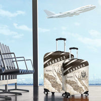 Taharqa Luggage Cover with Ancient Map Illustration, King of Two Lands Title and Kush Egypt Temple - Wonder Print Shop