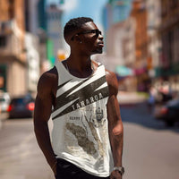 Taharqa Men Tank Top with Ancient Map Illustration, King of Two Lands Title and Kush Egypt Temple - Wonder Print Shop