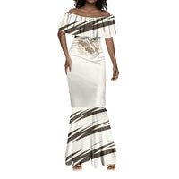 Taharqa Mermaid Dress with Ancient Map Illustration, King of Two Lands Title and Kush Egypt Temple - Wonder Print Shop