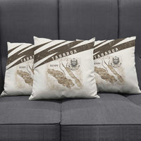 Taharqa Pillow Cover with Ancient Map Illustration, King of Two Lands Title and Kush Egypt Temple - Wonder Print Shop