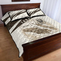 Taharqa Quilt Bed Set with Ancient Map Illustration, King of Two Lands Title and Kush Egypt Temple - Wonder Print Shop