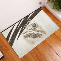Taharqa Rubber Doormat with Ancient Map Illustration, King of Two Lands Title and Kush Egypt Temple - Wonder Print Shop