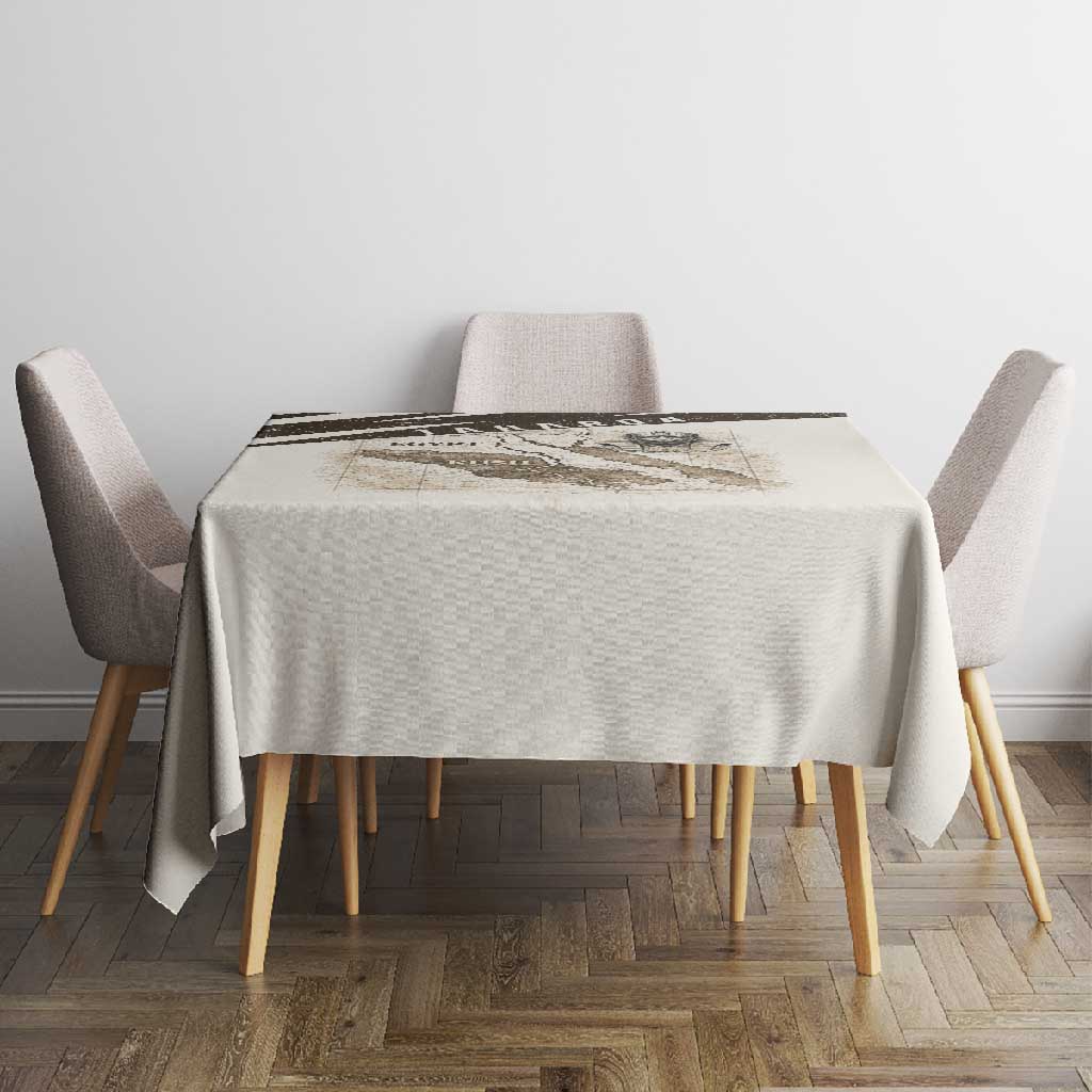 Taharqa Tablecloth with Ancient Map Illustration, King of Two Lands Title and Kush Egypt Temple - Wonder Print Shop