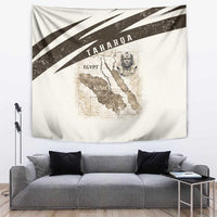 Taharqa Tapestry with Ancient Map Illustration, King of Two Lands Title and Kush Egypt Temple - Wonder Print Shop