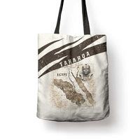 Taharqa Tote Bag with Ancient Map Illustration, King of Two Lands Title and Kush Egypt Temple - Wonder Print Shop