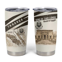Taharqa Tumbler Cup with Ancient Map Illustration, King of Two Lands Title and Kush Egypt Temple - Wonder Print Shop