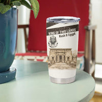 Taharqa Tumbler Cup with Ancient Map Illustration, King of Two Lands Title and Kush Egypt Temple - Wonder Print Shop
