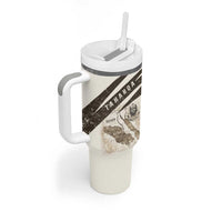 Taharqa Tumbler With Handle with Ancient Map Illustration, King of Two Lands Title and Kush Egypt Temple - Wonder Print Shop