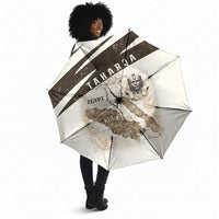 Taharqa Umbrella with Ancient Map Illustration, King of Two Lands Title and Kush Egypt Temple - Wonder Print Shop