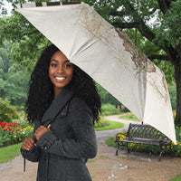 Taharqa Umbrella with Ancient Map Illustration, King of Two Lands Title and Kush Egypt Temple - Wonder Print Shop