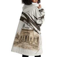 Taharqa Wearable Blanket Hoodie with Ancient Map Illustration, King of Two Lands Title and Kush Egypt Temple - Wonder Print Shop