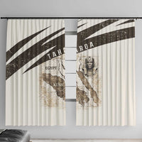 Taharqa Window Curtain with Ancient Map Illustration, King of Two Lands Title and Kush Egypt Temple - Wonder Print Shop