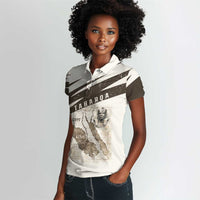 Taharqa Women Polo Shirt with Ancient Map Illustration, King of Two Lands Title and Kush Egypt Temple - Wonder Print Shop