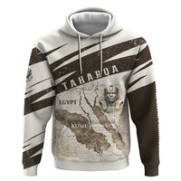 Taharqa Zip Hoodie with Ancient Map Illustration, King of Two Lands Title and Kush Egypt Temple - Wonder Print Shop