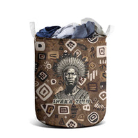 Shaka Zulu Laundry Basket Monochrome Portrait Zulu Kingdom Heritage Unconquered Spirit Warrior Legacy Theme - Wonder Print Shop