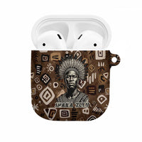 Shaka Zulu AirPods Case Monochrome Portrait Zulu Kingdom Heritage Unconquered Spirit Warrior Legacy Theme - Wonder Print Shop