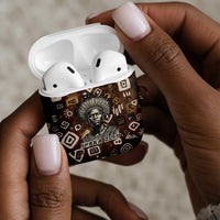 Shaka Zulu AirPods Case Monochrome Portrait Zulu Kingdom Heritage Unconquered Spirit Warrior Legacy Theme - Wonder Print Shop