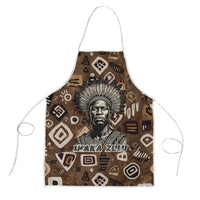 Shaka Zulu Apron Monochrome Portrait Zulu Kingdom Heritage Unconquered Spirit Warrior Legacy Theme - Wonder Print Shop