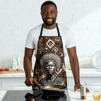 Shaka Zulu Apron Monochrome Portrait Zulu Kingdom Heritage Unconquered Spirit Warrior Legacy Theme - Wonder Print Shop