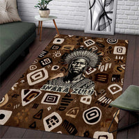 Shaka Zulu Area Rug Monochrome Portrait Zulu Kingdom Heritage Unconquered Spirit Warrior Legacy Theme - Wonder Print Shop