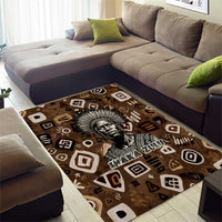 Shaka Zulu Area Rug Monochrome Portrait Zulu Kingdom Heritage Unconquered Spirit Warrior Legacy Theme - Wonder Print Shop