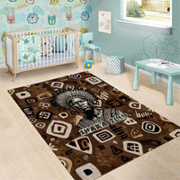 Shaka Zulu Area Rug Monochrome Portrait Zulu Kingdom Heritage Unconquered Spirit Warrior Legacy Theme - Wonder Print Shop