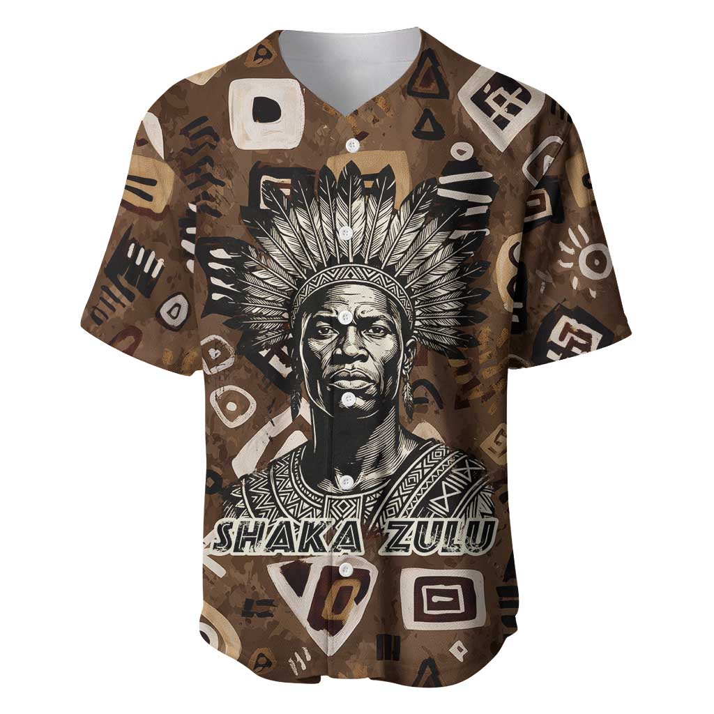 Shaka Zulu Baseball Jersey Monochrome Portrait Zulu Kingdom Heritage Unconquered Spirit Warrior Legacy Theme - Wonder Print Shop
