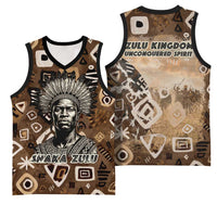 Shaka Zulu Basketball Jersey Monochrome Portrait Zulu Kingdom Heritage Unconquered Spirit Warrior Legacy Theme - Wonder Print Shop