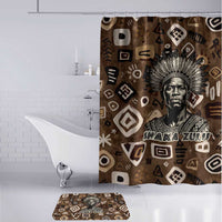 Shaka Zulu Bathroom Set Monochrome Portrait Zulu Kingdom Heritage Unconquered Spirit Warrior Legacy Theme - Wonder Print Shop