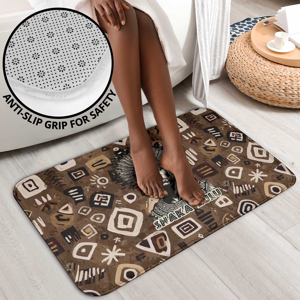Shaka Zulu Bathroom Set Monochrome Portrait Zulu Kingdom Heritage Unconquered Spirit Warrior Legacy Theme - Wonder Print Shop