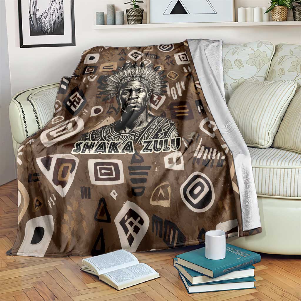 Shaka Zulu Blanket Monochrome Portrait Zulu Kingdom Heritage Unconquered Spirit Warrior Legacy Theme - Wonder Print Shop