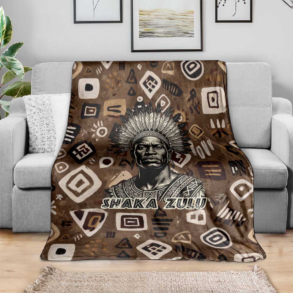 Shaka Zulu Blanket Monochrome Portrait Zulu Kingdom Heritage Unconquered Spirit Warrior Legacy Theme - Wonder Print Shop