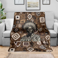 Shaka Zulu Blanket Monochrome Portrait Zulu Kingdom Heritage Unconquered Spirit Warrior Legacy Theme - Wonder Print Shop