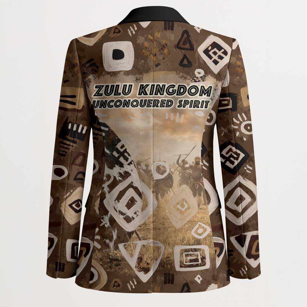 Shaka Zulu Blazer Monochrome Portrait Zulu Kingdom Heritage Unconquered Spirit Warrior Legacy Theme - Wonder Print Shop