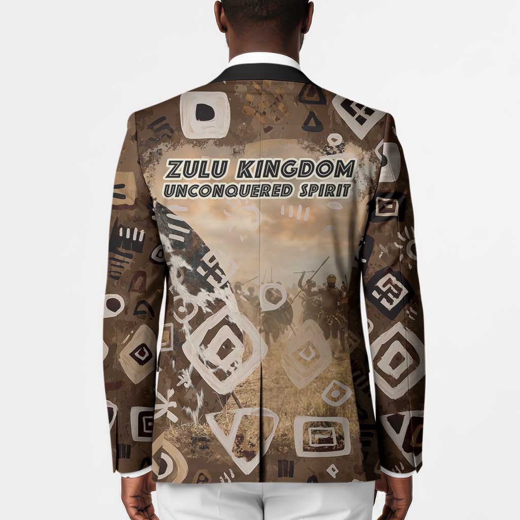 Shaka Zulu Blazer Monochrome Portrait Zulu Kingdom Heritage Unconquered Spirit Warrior Legacy Theme - Wonder Print Shop