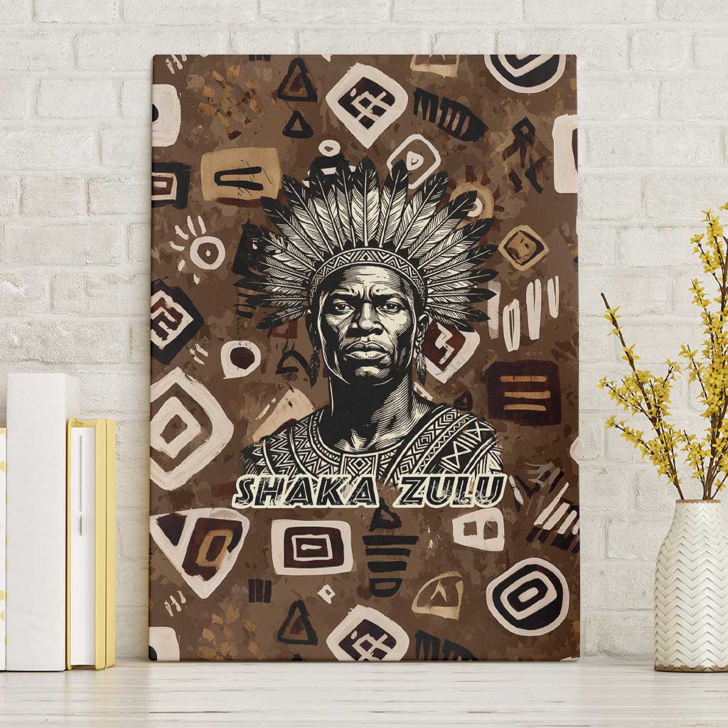 Shaka Zulu Canvas Wall Art Monochrome Portrait Zulu Kingdom Heritage Unconquered Spirit Warrior Legacy Theme - Wonder Print Shop