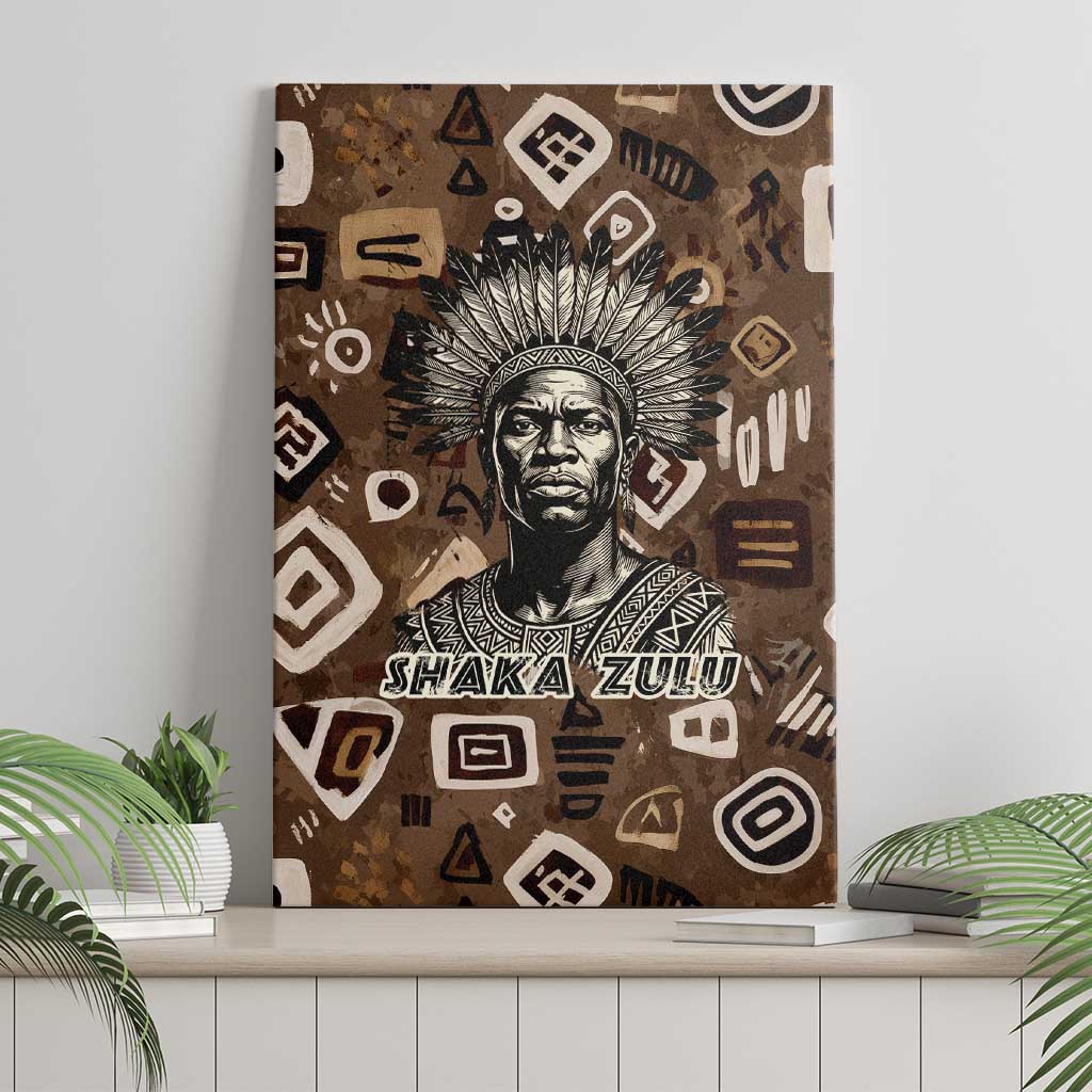 Shaka Zulu Canvas Wall Art Monochrome Portrait Zulu Kingdom Heritage Unconquered Spirit Warrior Legacy Theme - Wonder Print Shop