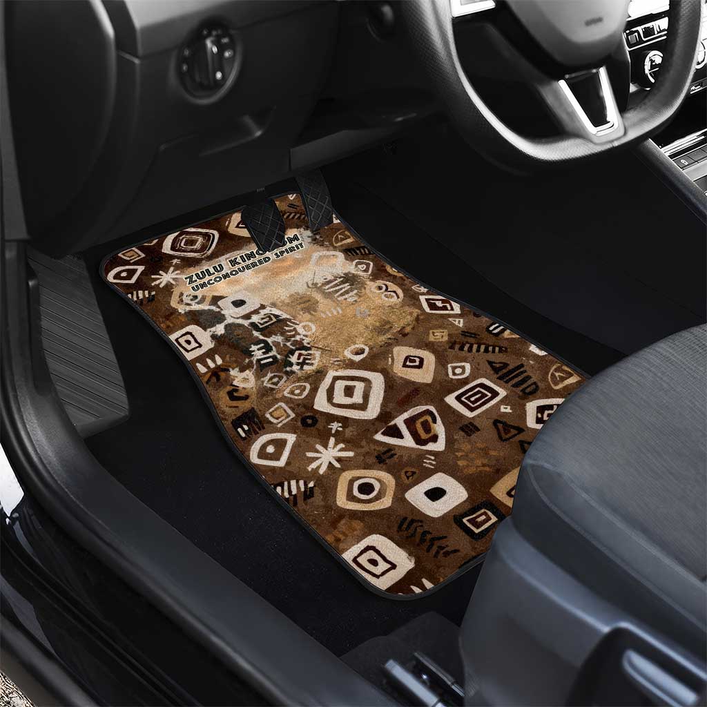 Shaka Zulu Car Mats Monochrome Portrait Zulu Kingdom Heritage Unconquered Spirit Warrior Legacy Theme - Wonder Print Shop