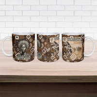 Shaka Zulu Ceramic Mug Monochrome Portrait Zulu Kingdom Heritage Unconquered Spirit Warrior Legacy Theme - Wonder Print Shop