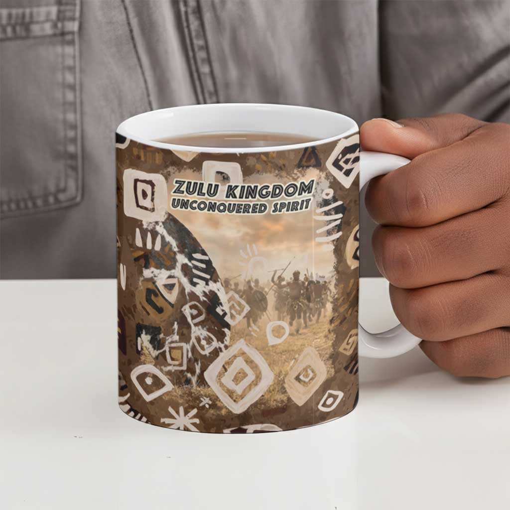 Shaka Zulu Ceramic Mug Monochrome Portrait Zulu Kingdom Heritage Unconquered Spirit Warrior Legacy Theme - Wonder Print Shop