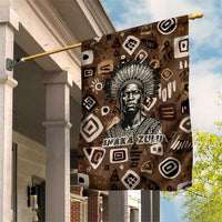 Shaka Zulu Garden Flag Monochrome Portrait Zulu Kingdom Heritage Unconquered Spirit Warrior Legacy Theme - Wonder Print Shop