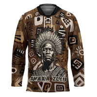 Shaka Zulu Hockey Jersey Monochrome Portrait Zulu Kingdom Heritage Unconquered Spirit Warrior Legacy Theme - Wonder Print Shop