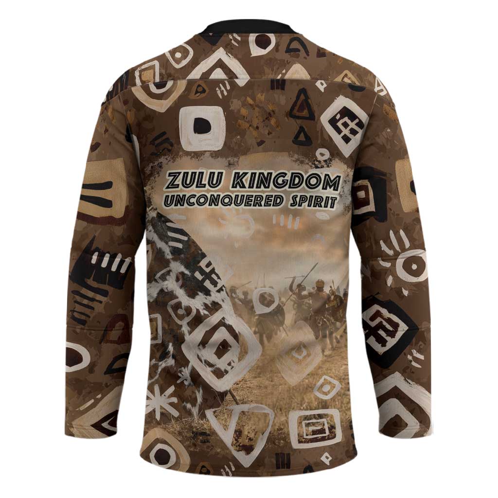 Shaka Zulu Hockey Jersey Monochrome Portrait Zulu Kingdom Heritage Unconquered Spirit Warrior Legacy Theme - Wonder Print Shop